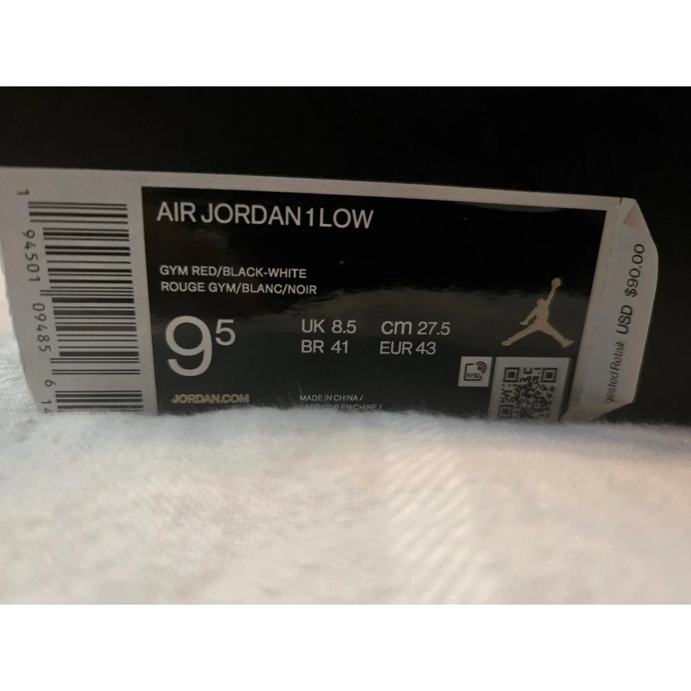 Nike Air Jordan 1 Low Reverse Bred Gym Red Black White 553558-606 Size 9.5 NIB - Picture 12 of 13